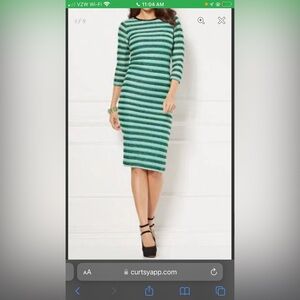 Green dress with sequins. Size L